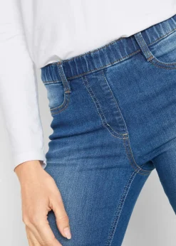 bonprix Jeans|Kurzgrößen^Jeggings Mid Waist, Bequembund blau denim