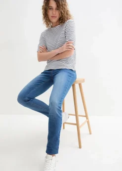 bonprix Jeans|Kurzgrößen^Jeggings Mid Waist, Bequembund blau denim
