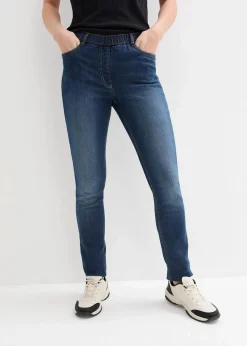 bonprix Jeans|Kurzgrößen^Jeggings Mid Waist, Bequembund nachtblau denim