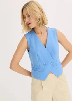 bonprix Bekleidung·Hosen|Jacken & Mäntel^Jersey Anzugweste mittelblau