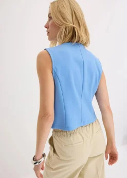 bonprix Bekleidung·Hosen|Jacken & Mäntel^Jersey Anzugweste mittelblau