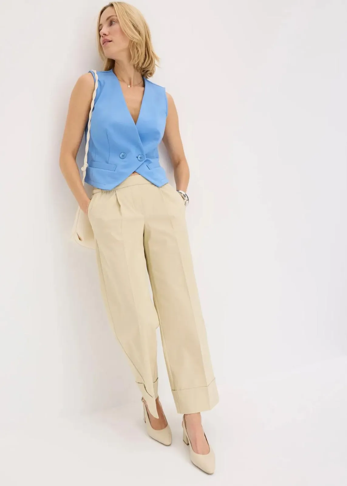 bonprix Bekleidung·Hosen|Jacken & Mäntel^Jersey Anzugweste mittelblau