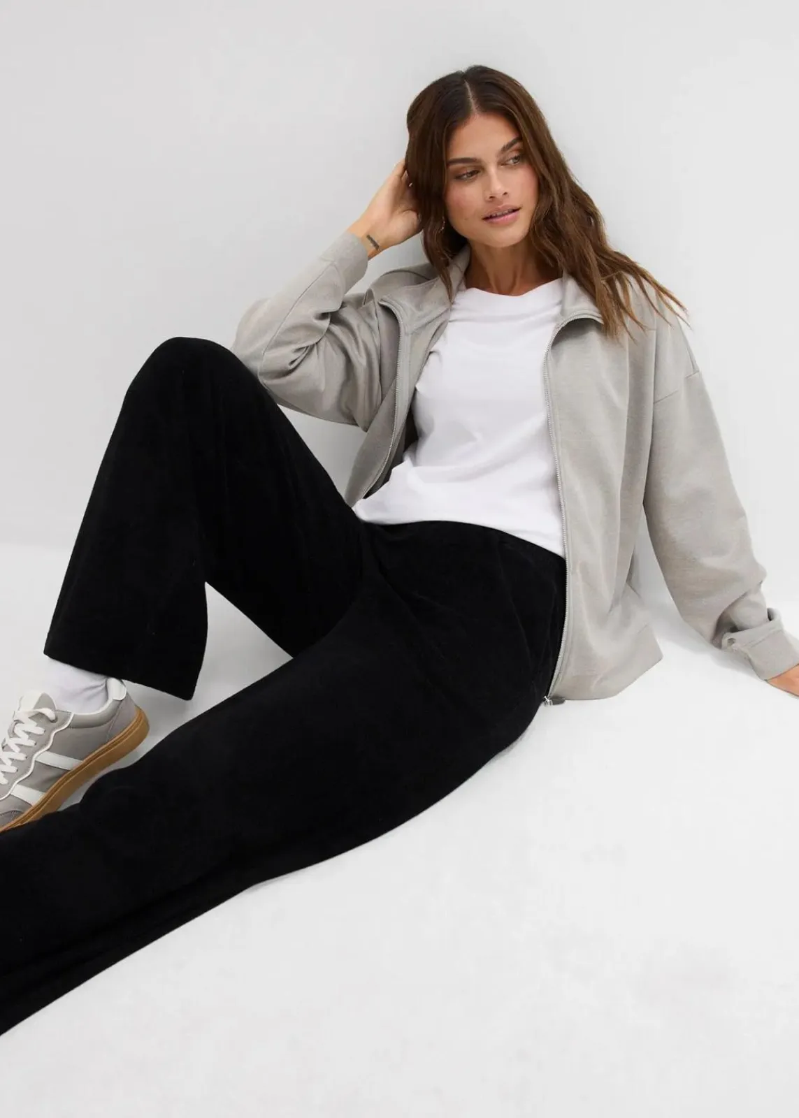 bonprix Hosen|Basics^Jersey Frottee-Hose schwarz