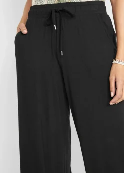 bonprix Bekleidung·Kleider|Hosen^Jersey- Hose aus fließendem Viskose-Mix schwarz