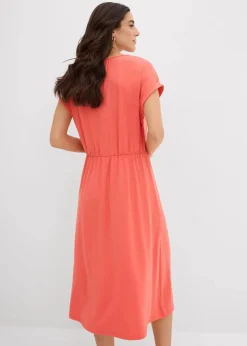 bonprix Nachhaltigere Materialien|Kleider^Jersey Kleid aus fließendem Viskose-Mix helllachs
