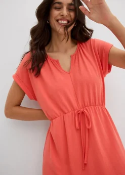 bonprix Nachhaltigere Materialien|Kleider^Jersey Kleid aus fließendem Viskose-Mix helllachs