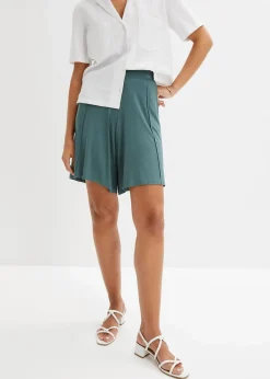 bonprix Nachhaltigere Materialien|Hosen^Jersey-Bermuda mit Bequembund graugrün