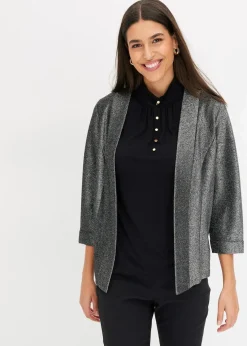 bonprix Bekleidung·Basics|Blazer^Jersey-Blazer schwarz/silber