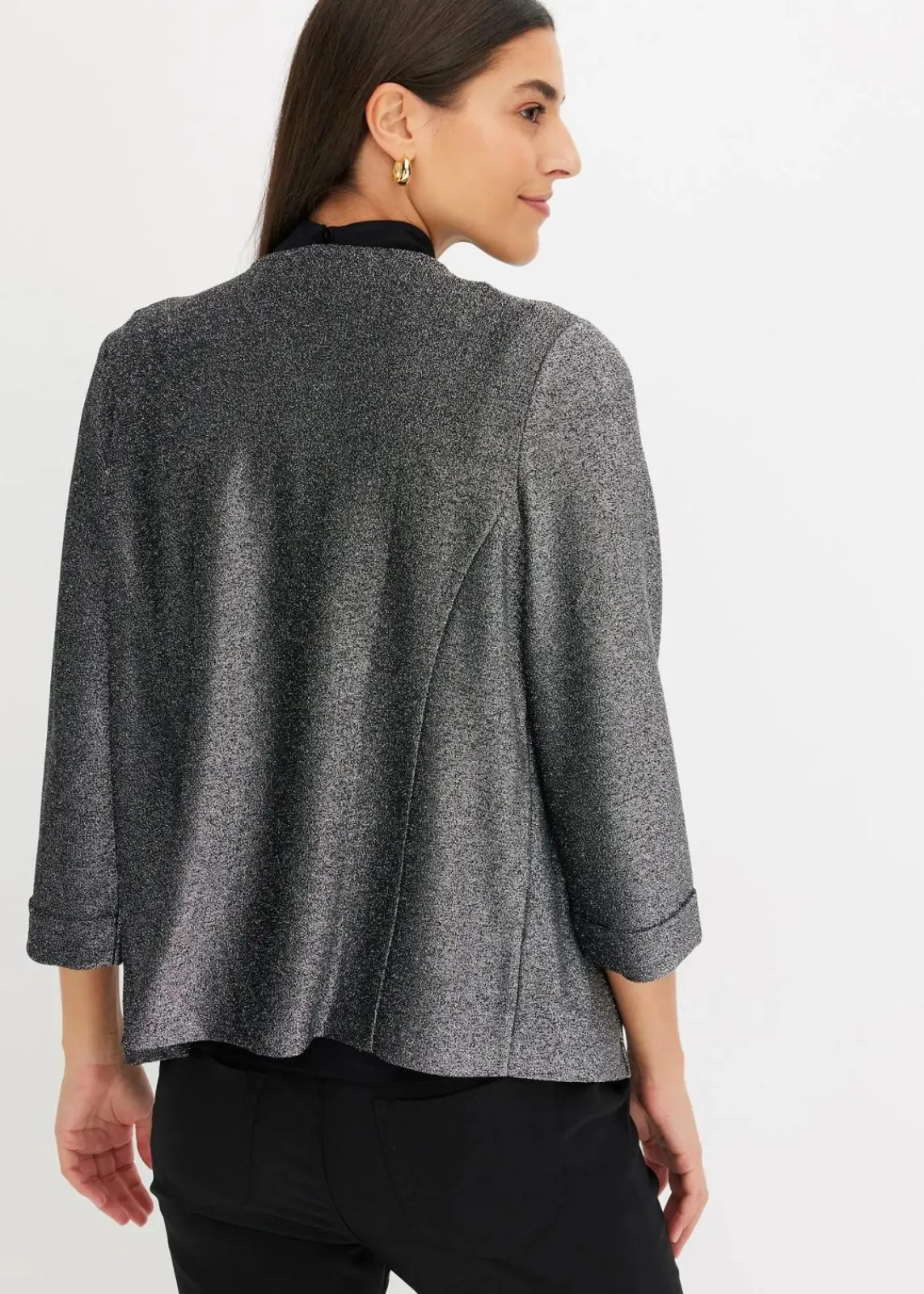 bonprix Bekleidung·Basics|Blazer^Jersey-Blazer schwarz/silber