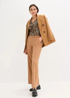 bonprix Bekleidung·Jacken & Mäntel|Blusen & Tuniken^Jersey-Bluse mit Viskose schwarz/bronze/kieselbeige paisley