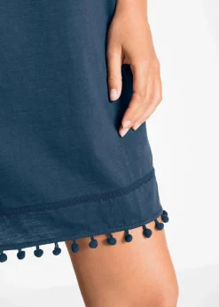 bonprix Kleider^Jersey-Carmenkleid aus reiner Baumwolle dunkelblau