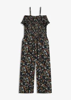 bonprix Bekleidung·Homewear|Jumpsuits^Jerseycrepe-Jumpsuit schwarz geblümt