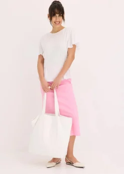 bonprix Shirts & Tops^Jerseycrepe-Shirt mit Smock weiß