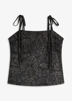 bonprix Zweiteiler & Sets|Shirts & Tops^Jerseycrepe-Top schwarz/weiß bedruckt