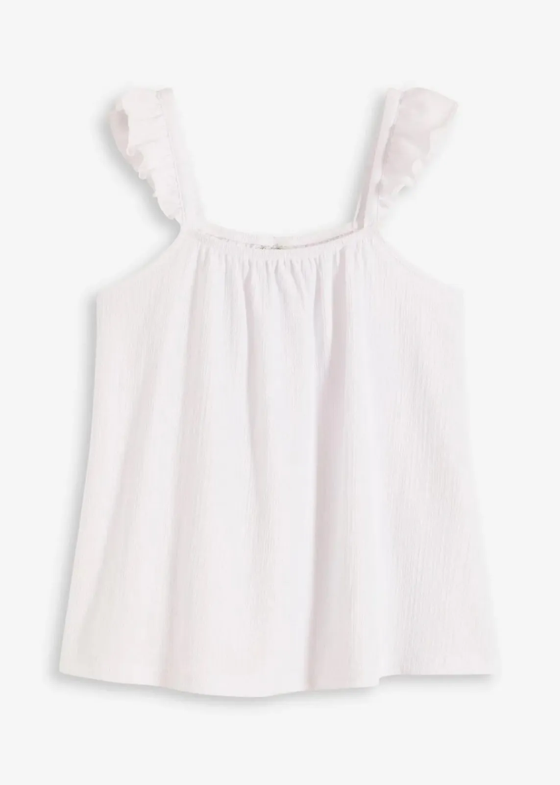 bonprix Shirts & Tops^Jerseycrepe-Top mit Volant-Träger weiß