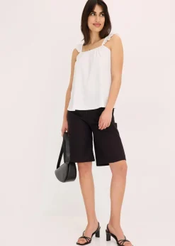 bonprix Shirts & Tops^Jerseycrepe-Top mit Volant-Träger weiß