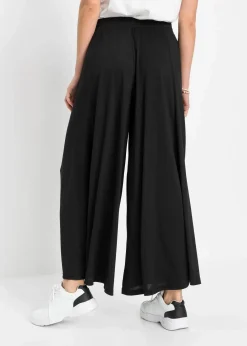 bonprix Bekleidung·Kleider|Hosen^Jersey-Culotte mit weitem Bein schwarz