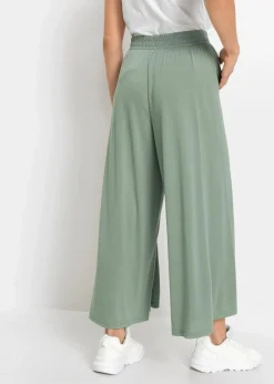 bonprix Hosen|Bekleidung·Kleider^Jersey-Culotte mit weitem Bein rauchgrün