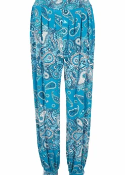 bonprix Hosen|Bekleidung·Kleider^Jersey-Haremshose aus fließendem Viskose-Mix türkisblau paisley