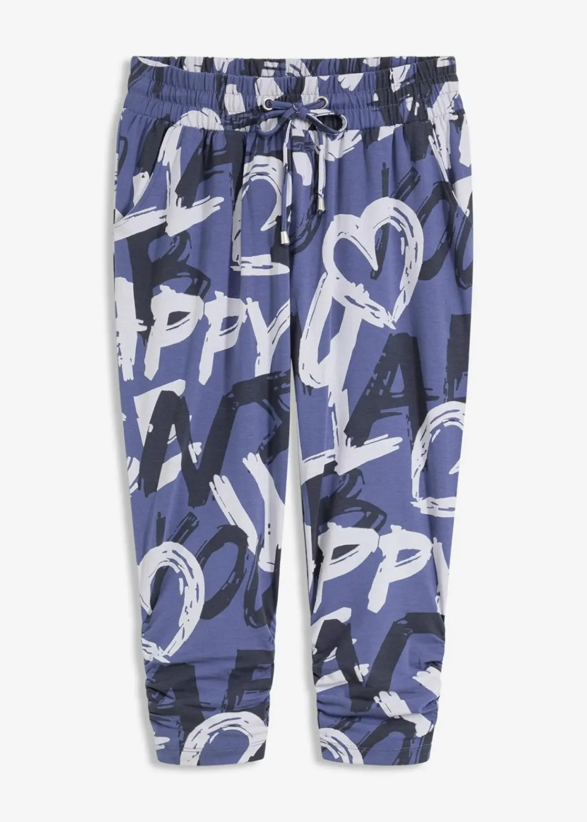 bonprix Hosen|Bekleidung·Kleider^Jersey-Hose indigo/nachtblau/naturbeige bedruckt