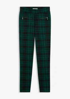 bonprix Hosen|Bekleidung·Kleider^Jersey-Hose waldgrün/schwarz kariert