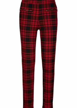bonprix Bekleidung·Kleider|Hosen^Jersey-Hose granatrot/schwarz kariert