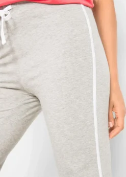 bonprix Bekleidung·Röcke|Bekleidung·Kleider^Jersey-Hose aus Baumwolle mit Stretch (2er Pack) schwarz + hellgrau meliert