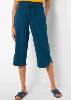 bonprix Hosen^Jersey-Hose aus Baumwoll-Mix blaupetrol