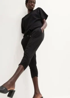 bonprix Bekleidung·Kleider|Hosen^Jersey-Hose aus Baumwoll-Mix schwarz