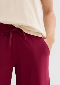 bonprix Hosen^Jersey-Hose aus Baumwoll-Mix rhododendronrot