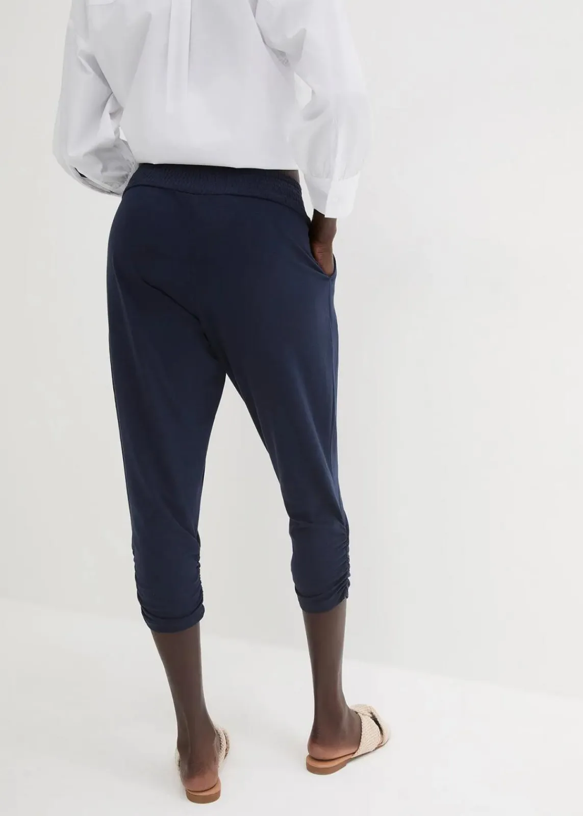 bonprix Hosen|Bekleidung·Kleider^Jersey-Hose aus Baumwoll-Mix dunkelblau