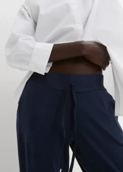 bonprix Hosen|Bekleidung·Kleider^Jersey-Hose aus Baumwoll-Mix dunkelblau