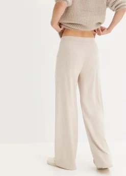 bonprix Hosen|Sweat^Jersey-Hose aus bequemen Punto di Roma kitt
