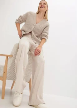 bonprix Hosen|Sweat^Jersey-Hose aus bequemen Punto di Roma kitt