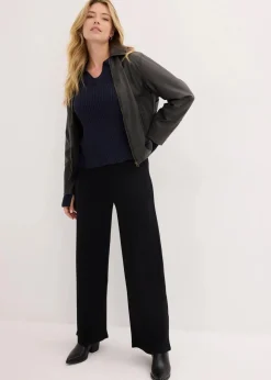 bonprix Bekleidung·Blusen & Tuniken|Bekleidung·Kleider^Jersey-Hose aus bequemen Punto di Roma schwarz