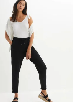bonprix Bekleidung·Kleider|Hosen^Jersey-Hose aus elastischem Baumwoll-Mix schwarz