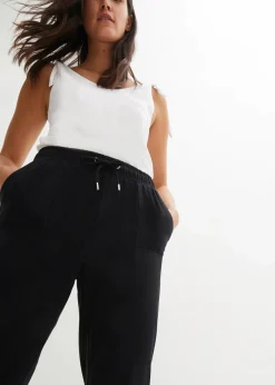 bonprix Bekleidung·Kleider|Hosen^Jersey-Hose aus elastischem Baumwoll-Mix schwarz