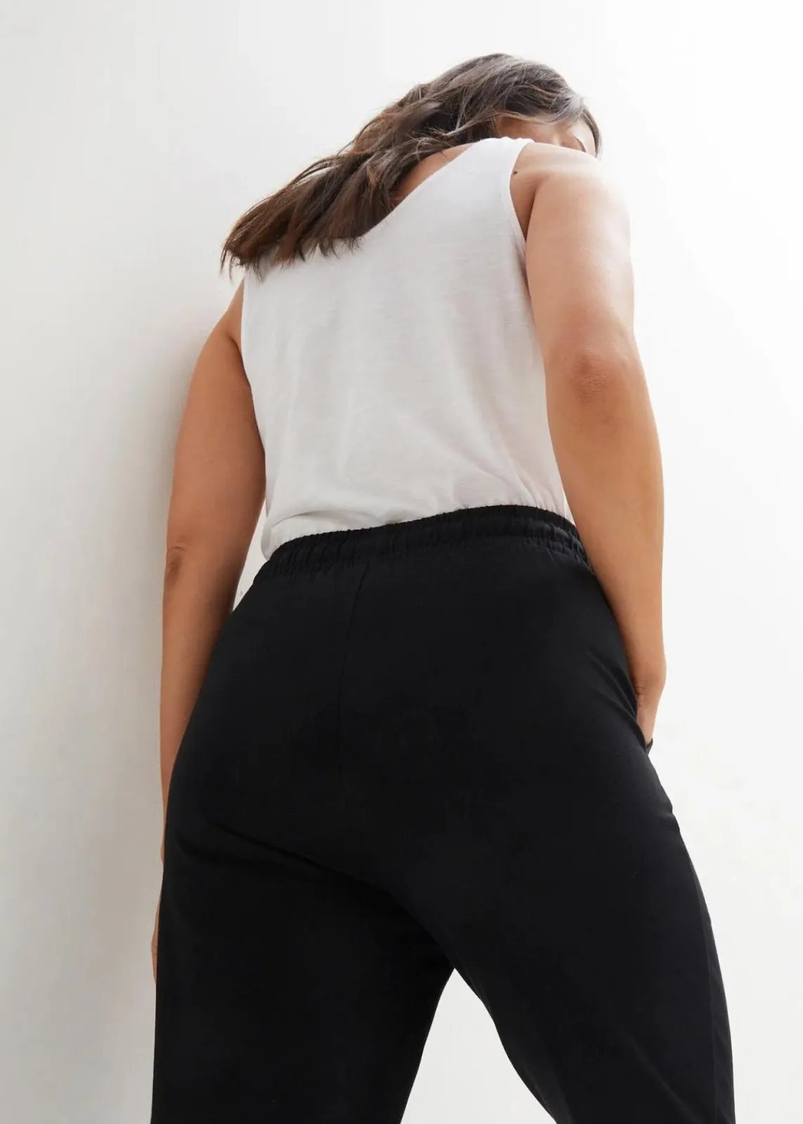 bonprix Bekleidung·Kleider|Hosen^Jersey-Hose aus elastischem Baumwoll-Mix schwarz