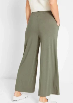 bonprix Hosen|Nachhaltigere Materialien^Jersey-Hose aus fließendem Viskose-Mix, 7-8-Länge oliv