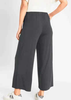 bonprix Hosen|Nachhaltigere Materialien^Jersey-Hose aus fließendem Viskose-Mix, 7-8-Länge schwarz