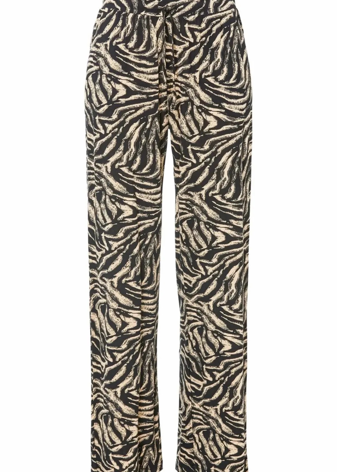 bonprix Bekleidung·Kleider|Hosen^Jersey-Hose aus fließendem Viskose-Mix schwarz/latte macchiato zebra bedruckt