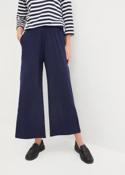 bonprix Hosen|Nachhaltigere Materialien^Jersey-Hose aus fließendem Viskose-Mix, 7-8-Länge dunkelblau