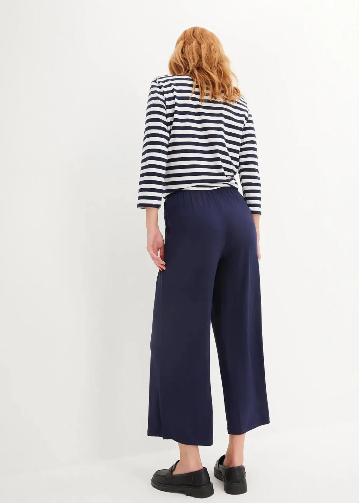 bonprix Hosen|Nachhaltigere Materialien^Jersey-Hose aus fließendem Viskose-Mix, 7-8-Länge dunkelblau