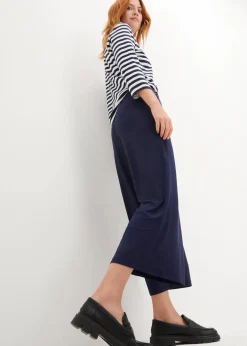 bonprix Hosen|Nachhaltigere Materialien^Jersey-Hose aus fließendem Viskose-Mix, 7-8-Länge dunkelblau