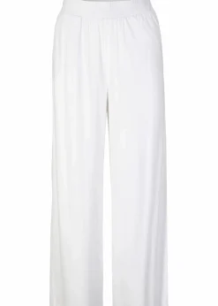 bonprix Bekleidung·Kleider|Nachhaltigere Materialien^Jersey-Hose aus fließendem Viskose-Mix, 7-8-Länge weiß