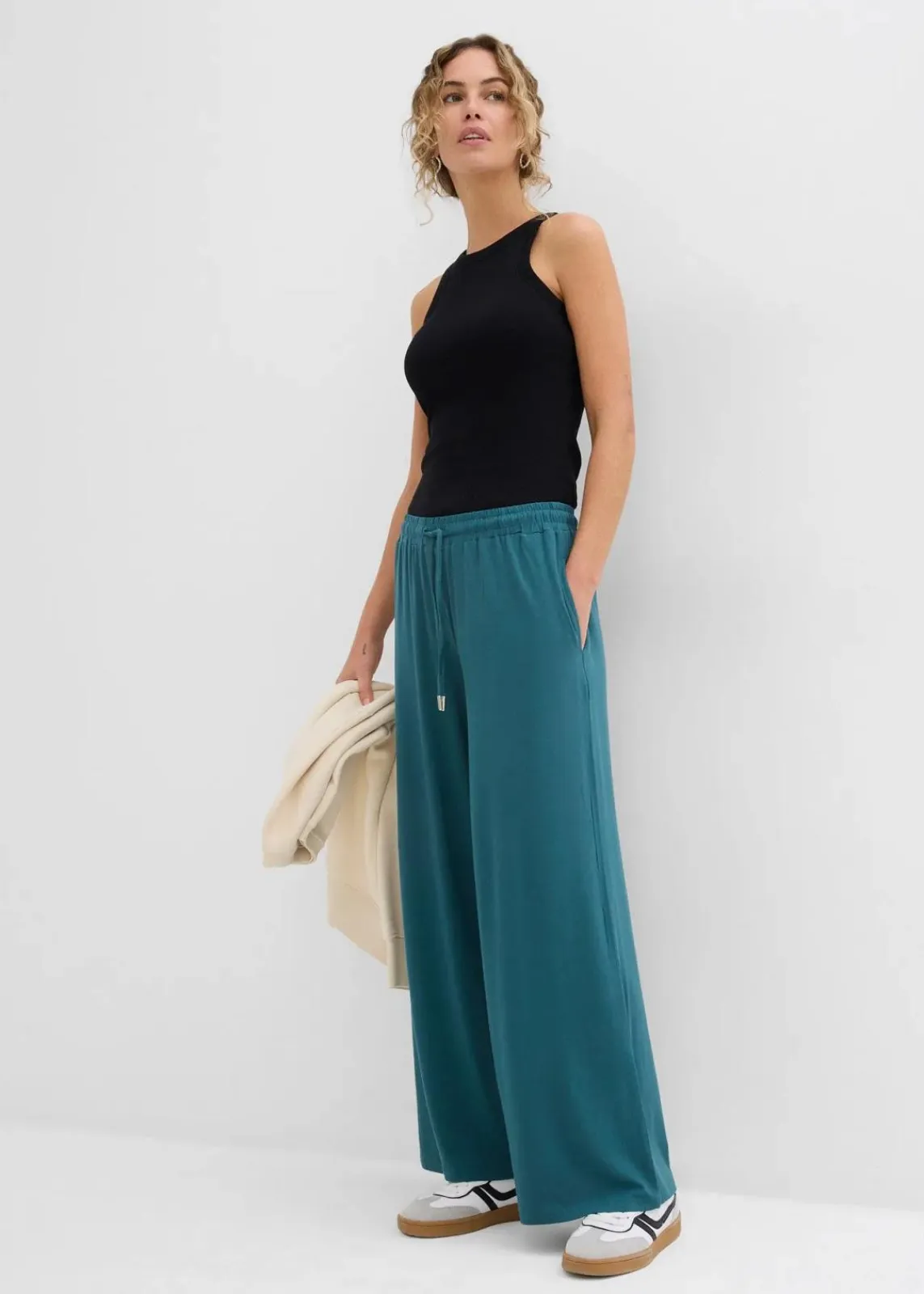 bonprix Bekleidung·Röcke|Bekleidung·Kleider^Jersey-Hose aus fließender Viskose pfeffergrün