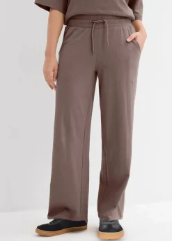 bonprix Bekleidung·Kleider|Nachhaltigere Materialien^Jersey-Hose aus Interlock lehmbraun