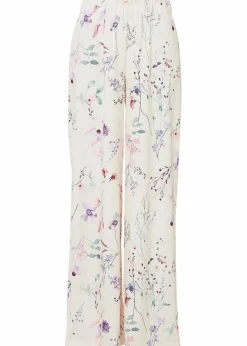 bonprix Bekleidung·Kleider|Hosen^Jersey-Hose aus luftigem Crêpe naturbeige geblümt