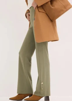 bonprix Hosen|Bekleidung·Kleider^Jersey-Hose aus Punto di Roma oliv