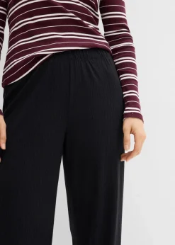 bonprix Bekleidung·Kleider|Hosen^Jersey-Hose aus Rippe (2er Pack) schwarz/schwarz